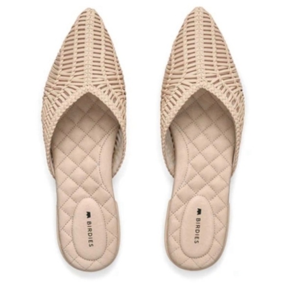 Birdies The Swan Woven Leather Cream Mule - Picture 2 of 7